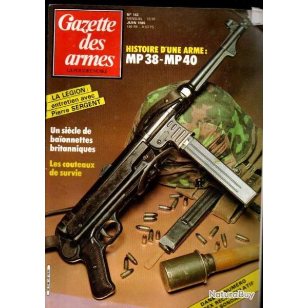 gazette des armes 142 couteaux de survie manche creux , mp-38-mp-40 , pierre sergent et la l�gion,