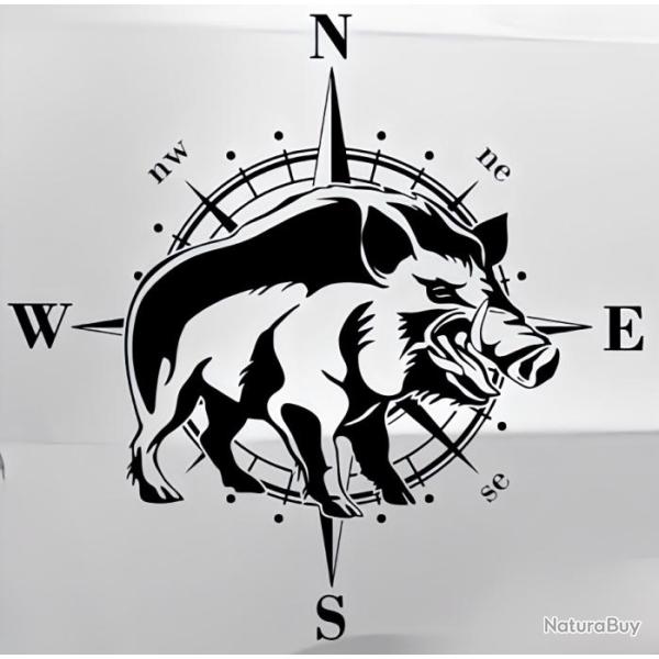 Autocollant sanglier d�co voiture camping car ou autres plusieurs couleurs dispo 1