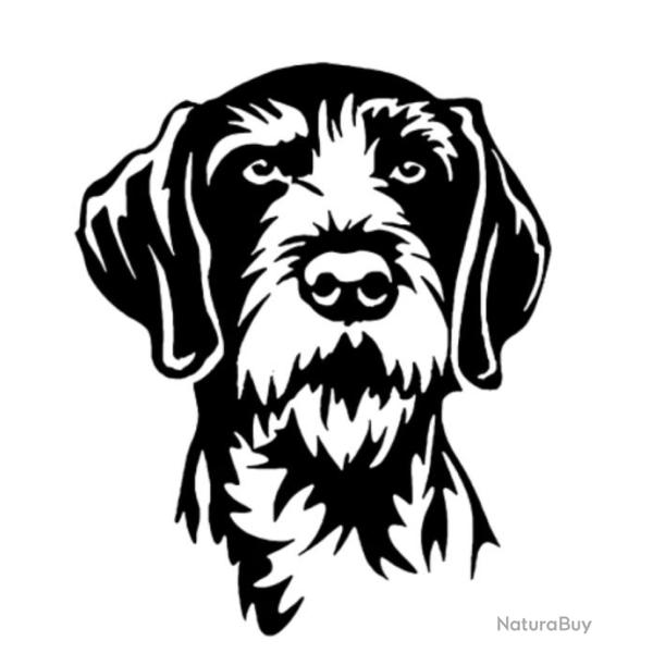 Autocollant, coffre fort d�coration, voiture - Chasse, sanglier, chien arret -  30 cm blanc. A