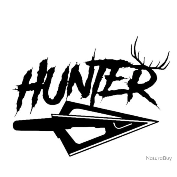 Autocollant, coffre fort d�coration, voiture - Chasse, sanglier, chien arret -  30 cm blanc h