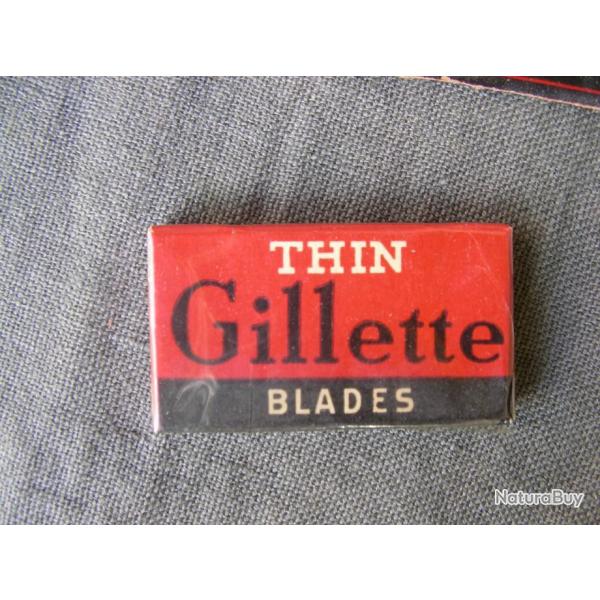 WW2 US PAQUET LAMES AM�RICAINES NEUF " GILLETTE THIN " DE RASOIRS SORTIS DE " PR�SENTOIR " POUR 1