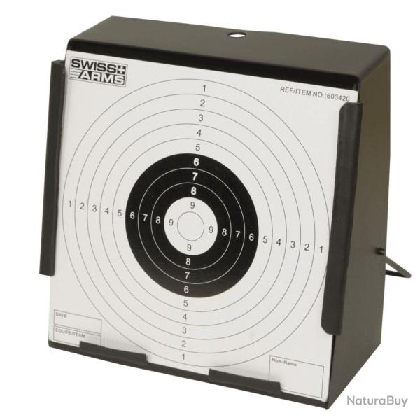 Cible avec bo�tier r�cup�rateur + 10 cibles cartonn�es - Swiss Arms