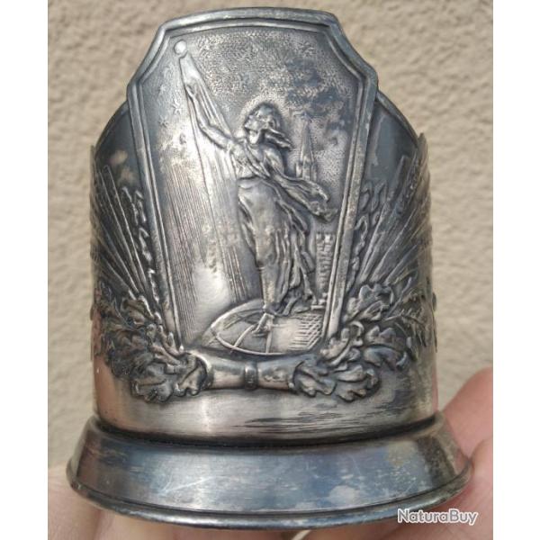 SOUS VERRE EN M�TAL ARGENT� LOURD FABRIQU� EN URSS CCCP 1960