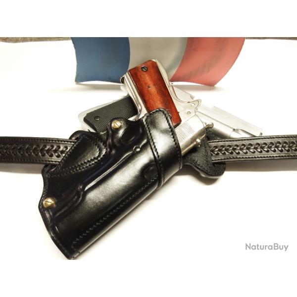 ETUI CUIR BACK to BACK  1911 et autres autos,  creux des reins    (fabrication artisanale fran�aise)