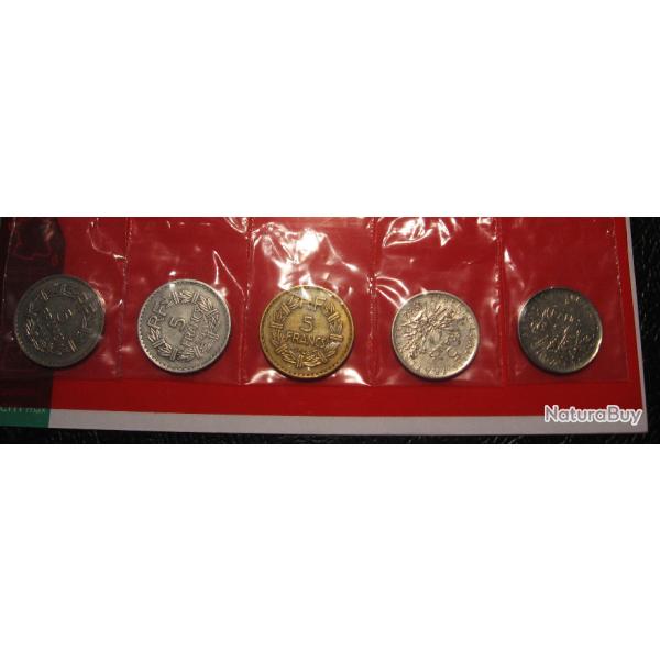 FRANCE 5 pieces de 5 francs nickel-bronze- argent -alu TTB "r�publique fran�aise"