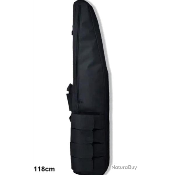 Sac de Transport �tanche 118 cm pour Fusil - �tui de Chasse Tissu Oxford Molle NOIR