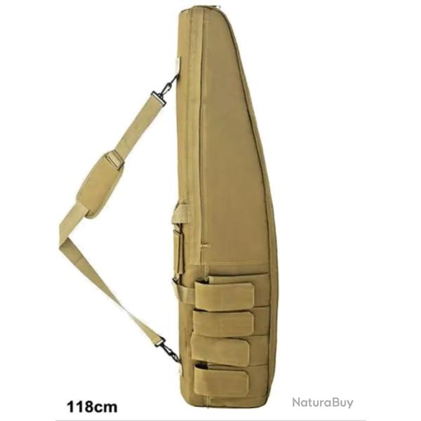 Sac de Transport �tanche 118 cm pour Fusil - �tui de Chasse Tissu Oxford Molle TAN