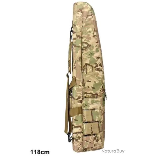Sac de Transport �tanche 118 cm pour Fusil - �tui de Chasse Tissu Oxford Molle Camouflage CP