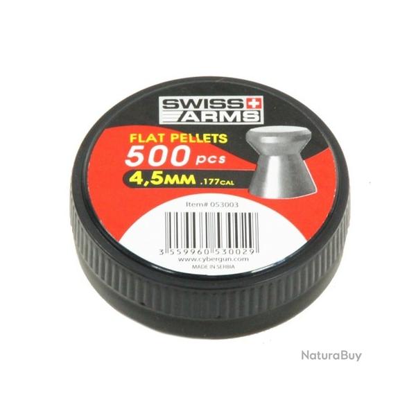 500 Plombs Swiss Arms t�te plate jupe lisse, 4.5 mm