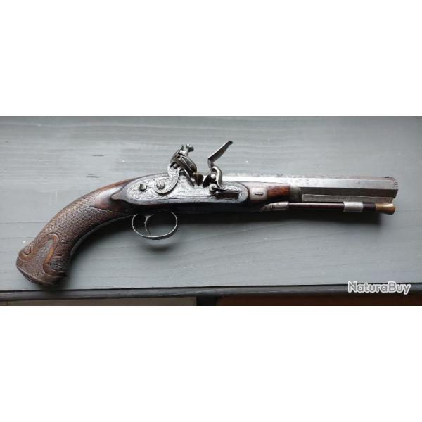 Pistolet Anglais � silex sign� W. MILLS