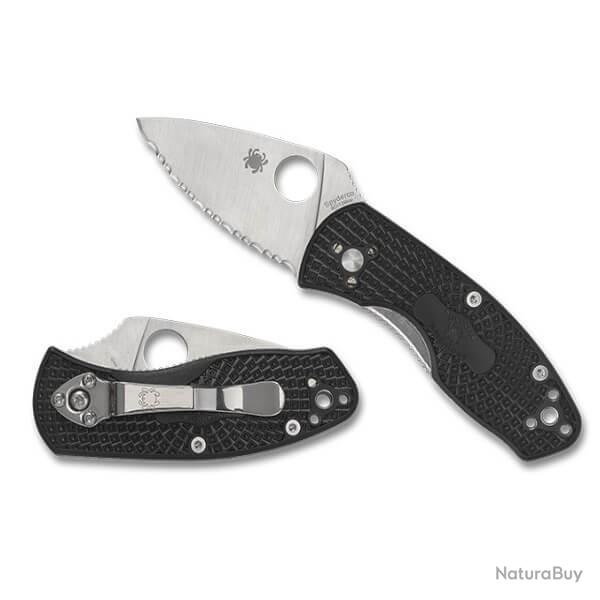 C148SBK Couteau pliant Spyderco Ambitious noir et lame dent�e