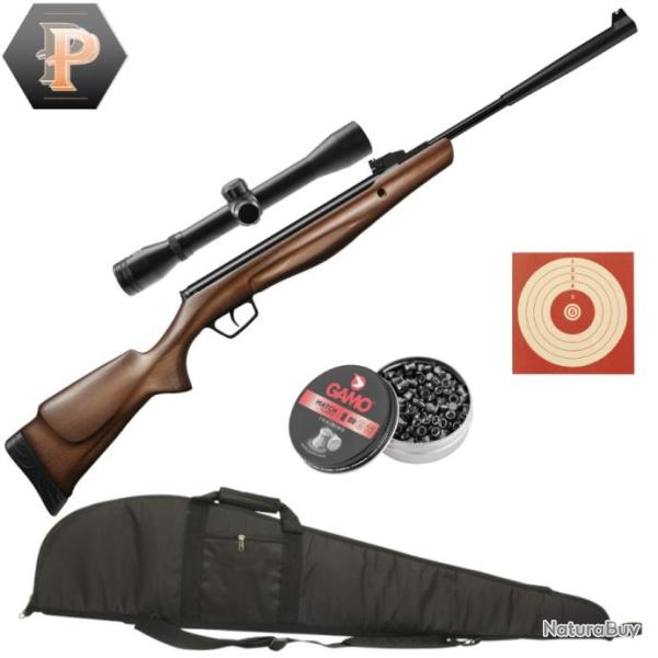Carabine � plombs Stoeger RX20 bois dynamic cal4.5 19.9J + lunette + mun + cibles + fourreau