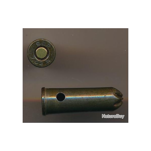 NEUTRA Une belle cartouche � blanc  7,62 NAGANT Revolver,  tch�que, �tui acier laqu�. Par Sellier B.