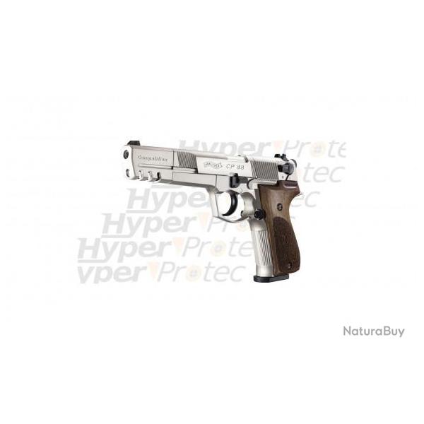 Pistolet � Plomb Walther CP88 Competition - Nickel - Crosse Bois
