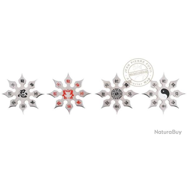 Set de 4 �toiles de ninja � 8 branches - Grand mod�le