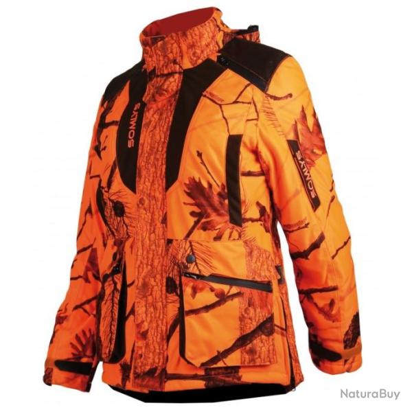 Veste matelass�e camouflage orange, coupe femme 471 lady somlys