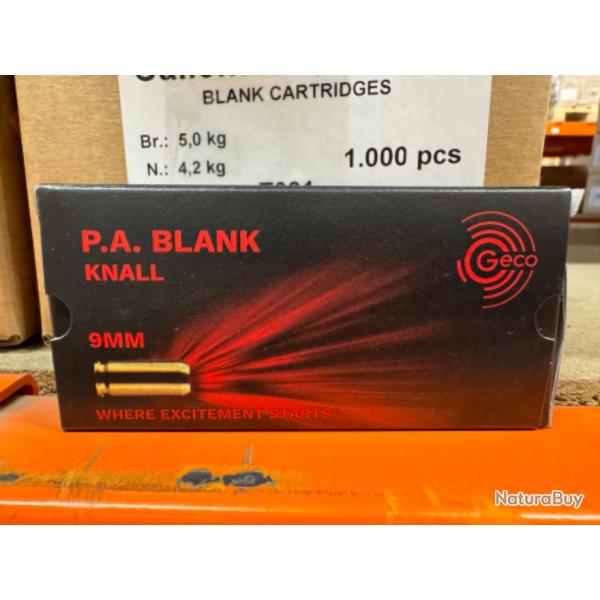 2 Boites GECO 9mm PISTOLET � BLANC par100