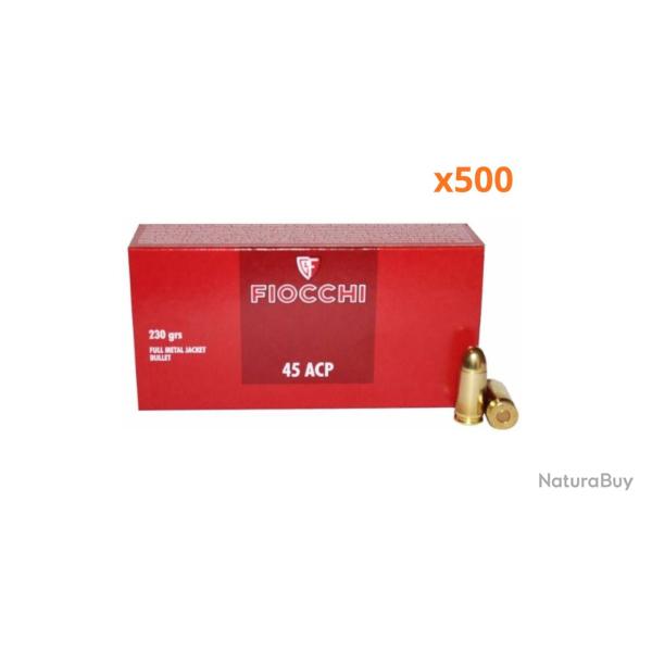500 munitions FIOCCHI 45 ACP 230 grains FMJ 