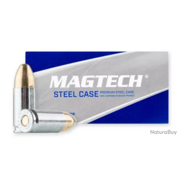 Vente flash ! - Munition Magtech FMJ Steel Case 8g 124gr - Cal. 9mm Luger x10 boites