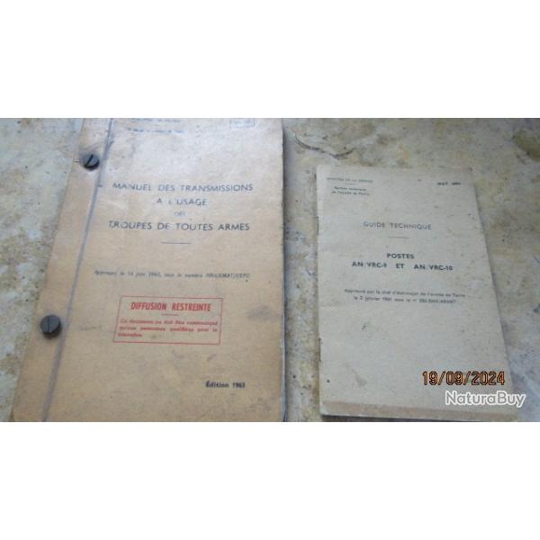 manuel m�mento 1963 1978 poste radio AN/RC9  AN/RC10 embarqu� AML guide instruction usage codes
