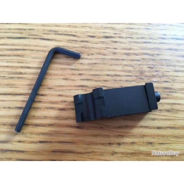 Adaptateur de rail picatinny 20mm en angle. Aluminium.