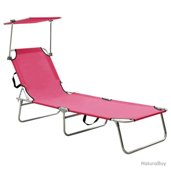 Transat chaise longue bain de soleil lit de jardin terrasse meuble d'ext�rieur pliable avec auvent