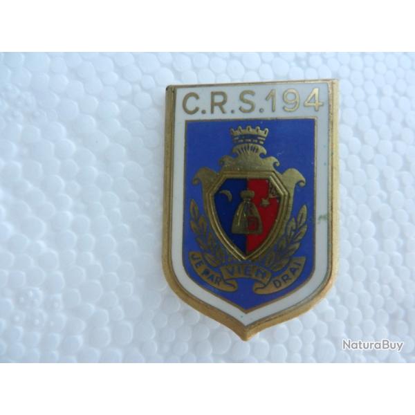 insigne de poitrine CRS n�194 Police Nationale
