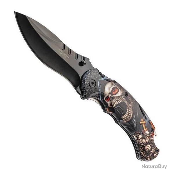 Couteau "595012" d�cor t�te de mort [Herbertz]