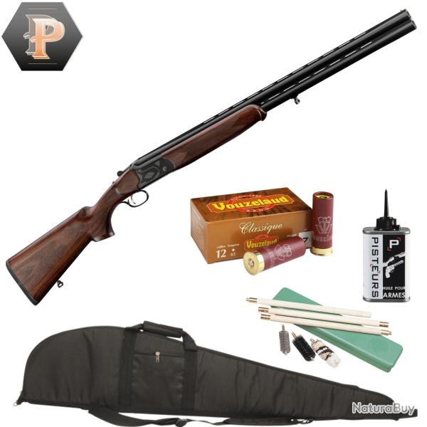 Pack Chasseur ! Country Fusil superpos� Cal.12/76 canon 71cm + mun + fourreau + nettoyage
