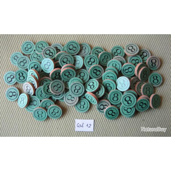 Lot  de  100  rondelles  li�ge  cal  12  No  8