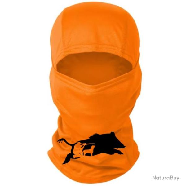 Cagoule orange personnalis�e chasse sanglier sp�ciale battue possible de choisir votre motif !