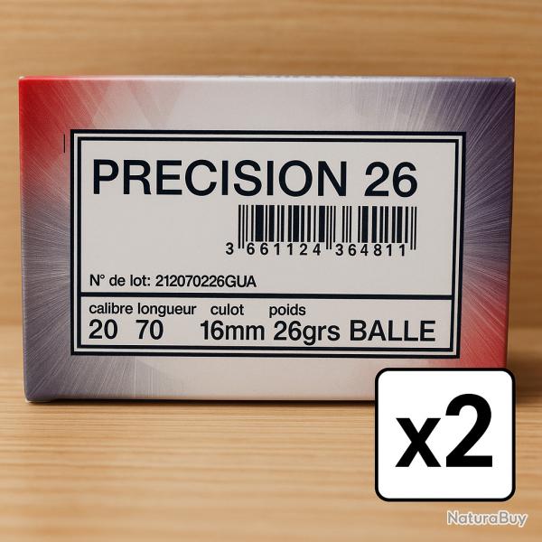 Cartouches France Munitions Precision 26 - Cal. 20 x2 boites -  PRIX MINI