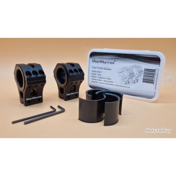 Montage WESTHUNTER pour rail de 11, diam 25,4 � 34mm