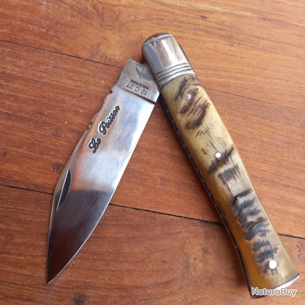 Magnifique Couteau KENAVO par LE POISSON Manche en Corne de B�lier