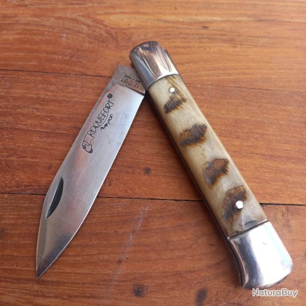 Magnifique Couteau R�gional LE ROQUEFORT AVEYRONAIS  Manche en Corne de B�lier