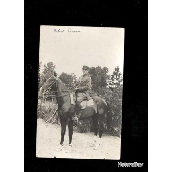 officier � cheval pattes de collet 17 carte photo portrait ext�rieur camp de sissonne