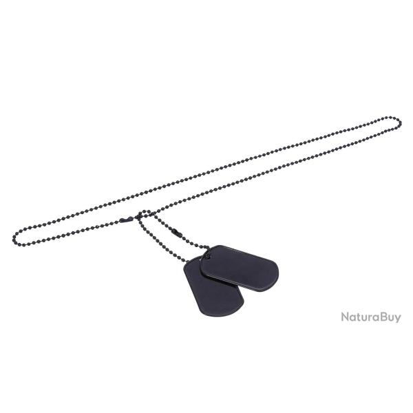 Plaques d'identit� US "Dog Tag" - Noir Brillant