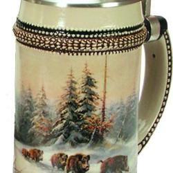 Chope de biere chasse en hiver