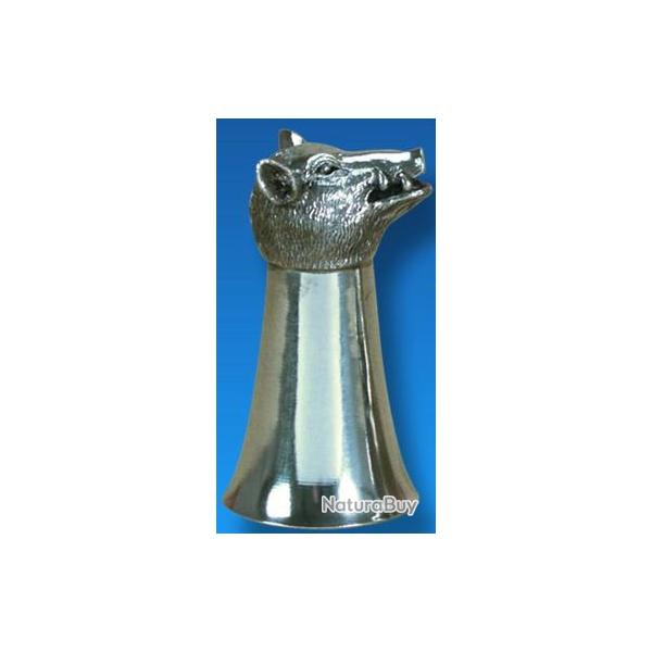 Gobelet en �tain eau de vie t�te de sanglier