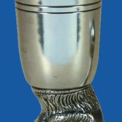 Gobelet en &eacute;tain 14 cm t&ecirc;te de sanglier