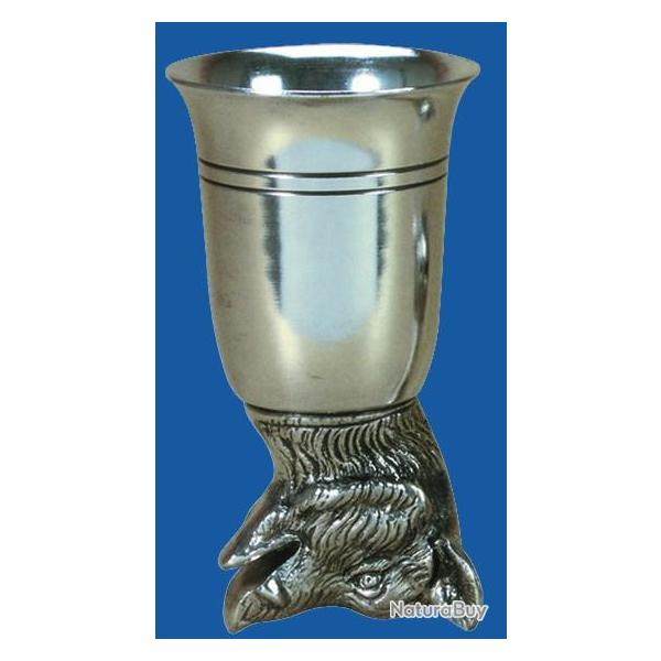 Gobelet en �tain 14 cm t�te de sanglier