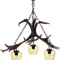 Lustre 3 bois palm&eacute;s