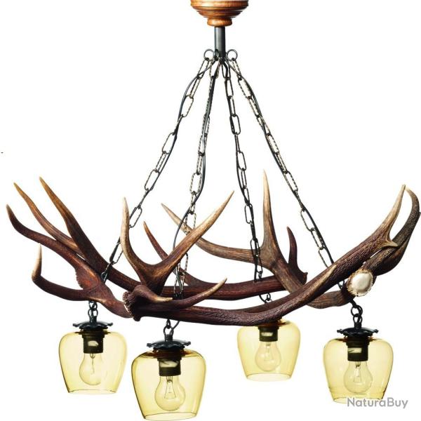 Lustre branches de cerf moyenne grav�s � la main