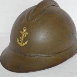 CASQUE ADRIAN 1915 COULEUR MOUTARDE-OFFICIER COLONIALE-ARMEE D'AFRIQUE-GUERRE 1914/1918
