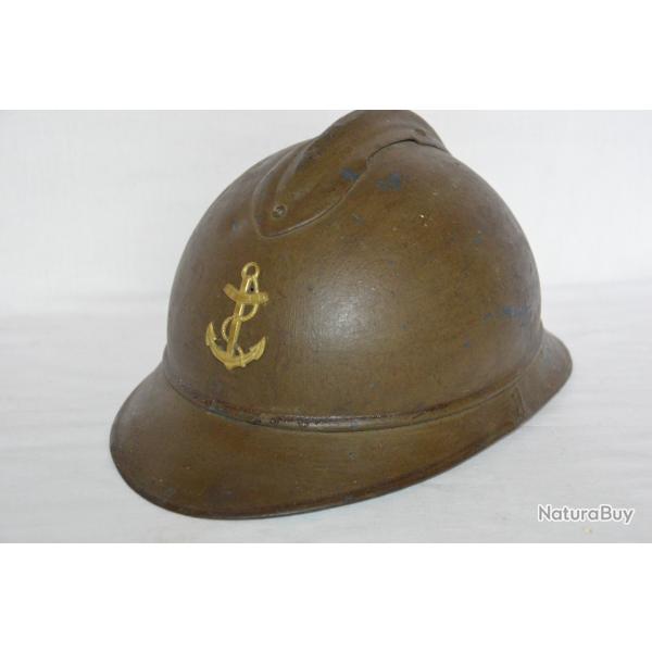 CASQUE ADRIAN 1915 COULEUR MOUTARDE-OFFICIER COLONIALE-ARMEE D'AFRIQUE-GUERRE 1914/1918