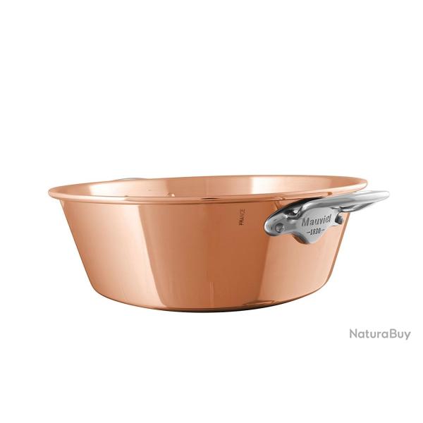 BASSINE A CONFITURE EN CUIVRE LISSE POIGN�ES FONTE INOX 30 cm