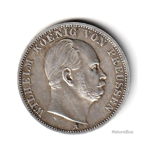 Pi�ce de Monnaie ALLEMAGNE ROYAUME DE PRUSSE 1 vereinsthaler - Wilhelm I 1866 Berlin  ARGENT