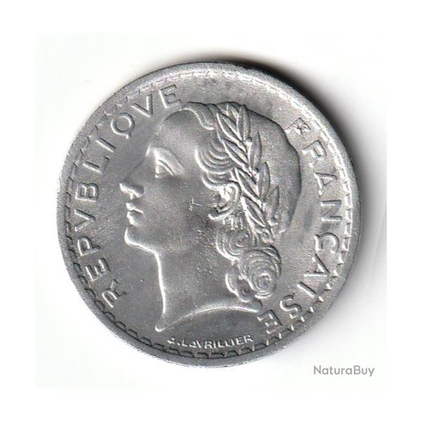 Pi�ce de Monnaie France 5 francs Lavrillier, aluminium 1948