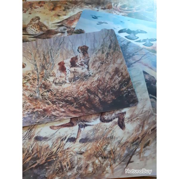 Lot de 6 sets de table motif chasse