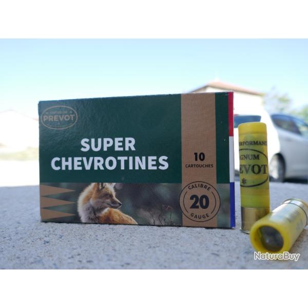 10 cartouches CHEVROTINE cal 20 en 12 gr